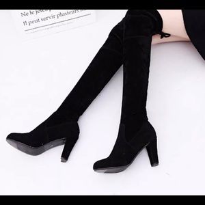 Women’s over the knee party stretch block heel sz9